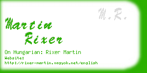 martin rixer business card